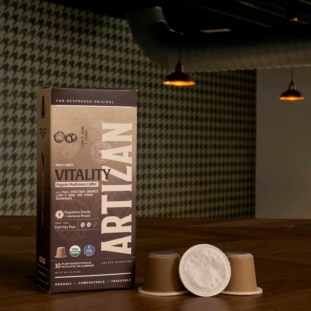 Artizan Pods: Organic Vitality Mushroom – Functional Nespresso Compatible Coffee (10 Pack)
