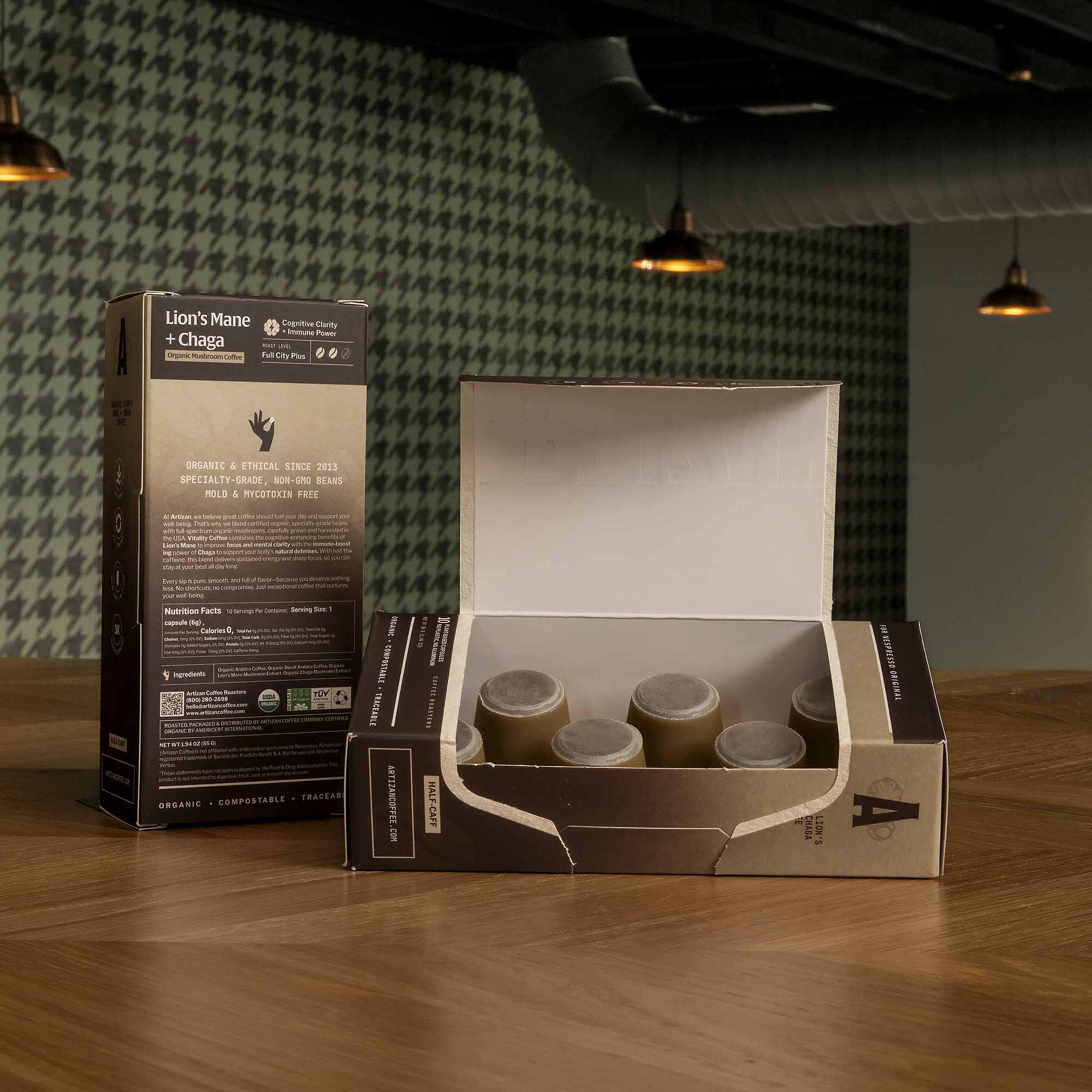 Artizan Pods: Organic Vitality Mushroom – Functional Nespresso Compatible Coffee (10 Pack) - Shop Coffee Hobby