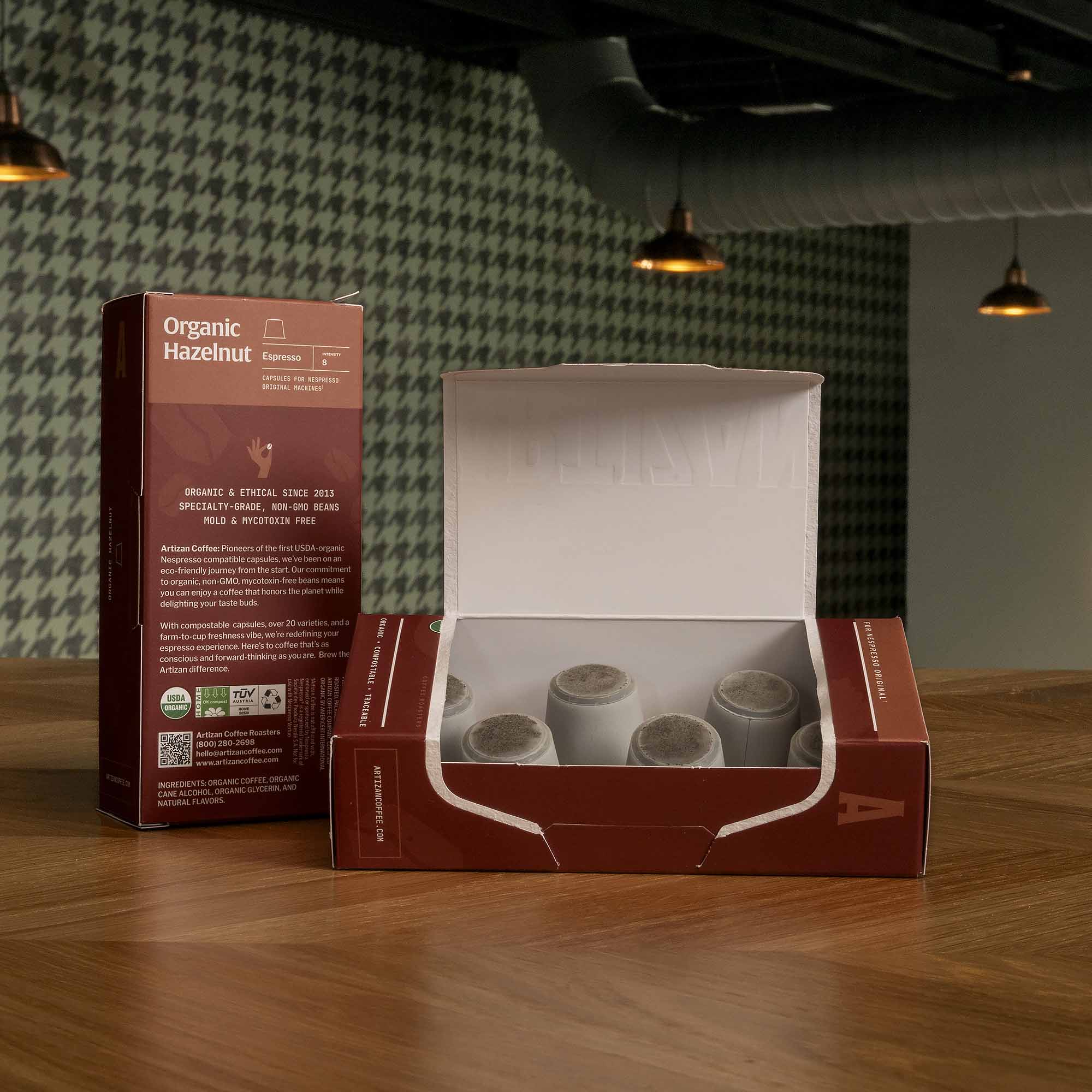 Artizan Pods: Organic Hazelnut – Flavored Nespresso Compatible Coffee (10 Pack) - Shop Coffee Hobby