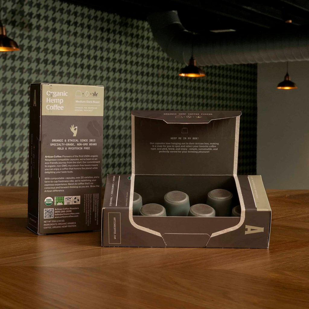 Artizan Pods: Organic Hemp – Functional Nespresso Compatible Coffee (10 Pack) - Shop Coffee Hobby