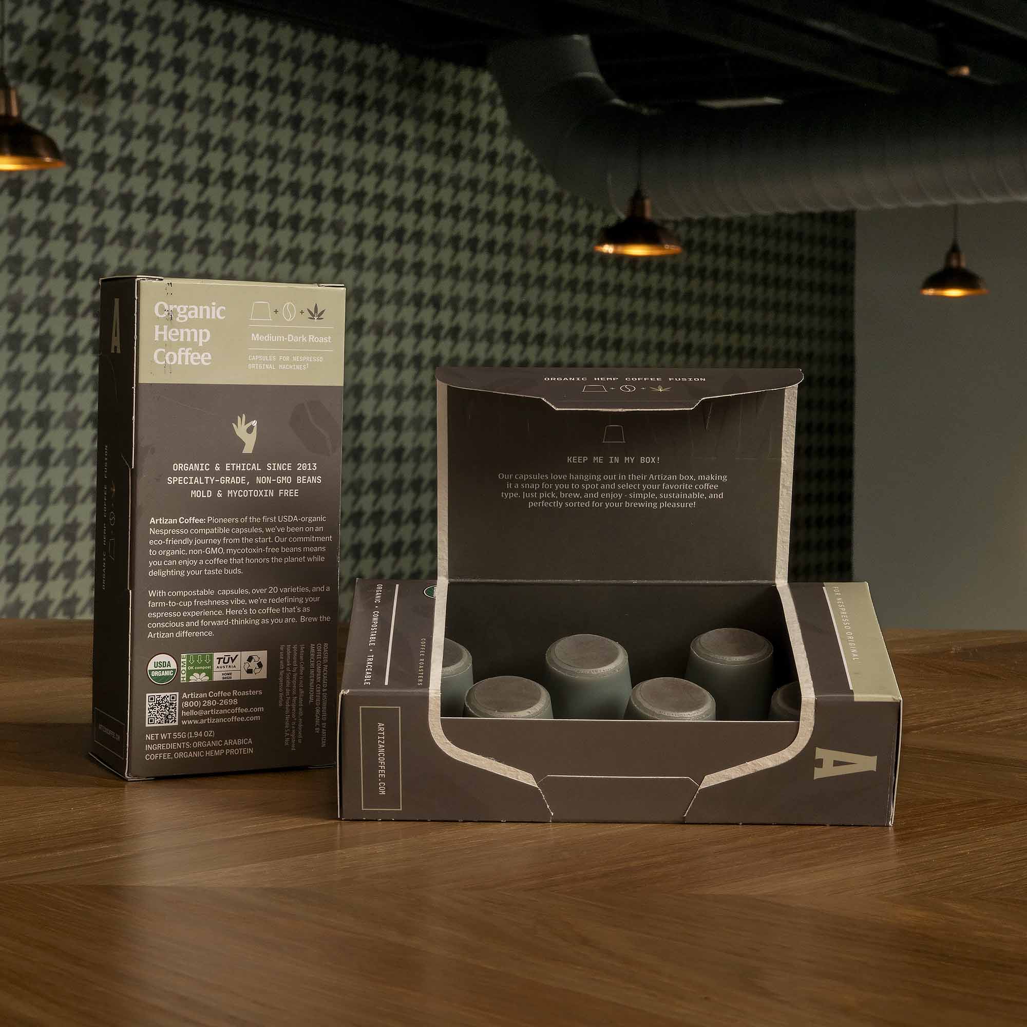 Artizan Pods: Organic Hemp – Functional Nespresso Compatible Coffee (10 Pack) - Shop Coffee Hobby