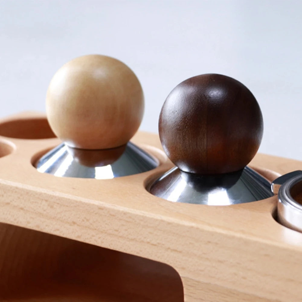 Coffee Tamper Walnut/Beech Handle 304Stainless Steel Coffee Powder Hammer - Shop Coffee Hobby