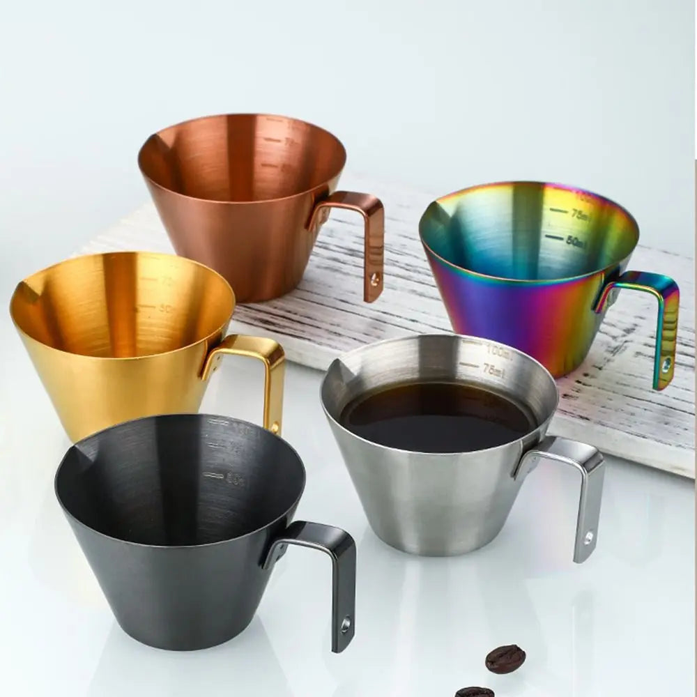 100ml Stainless Steel Espresso Measuring Cup with Pour Spout