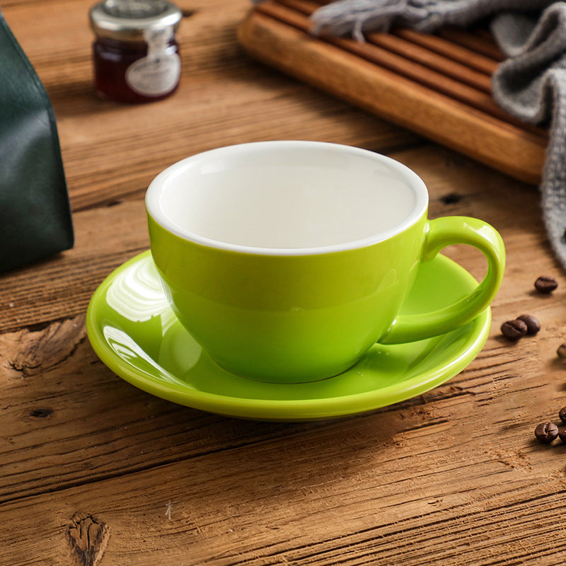 Fruit Green Nordic-Style Ceramic Latte Art Cup, 300 ml