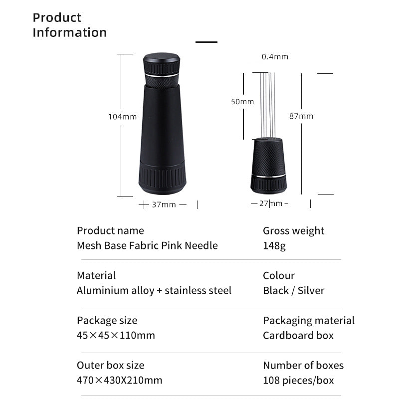 eprolo Espresso WDT Needle Distributor with Base in Black