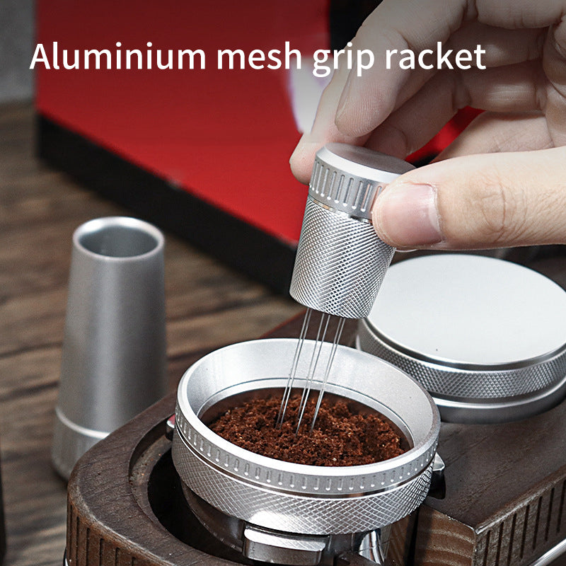 Black version of the Espresso WDT Needle Distributor with Base.