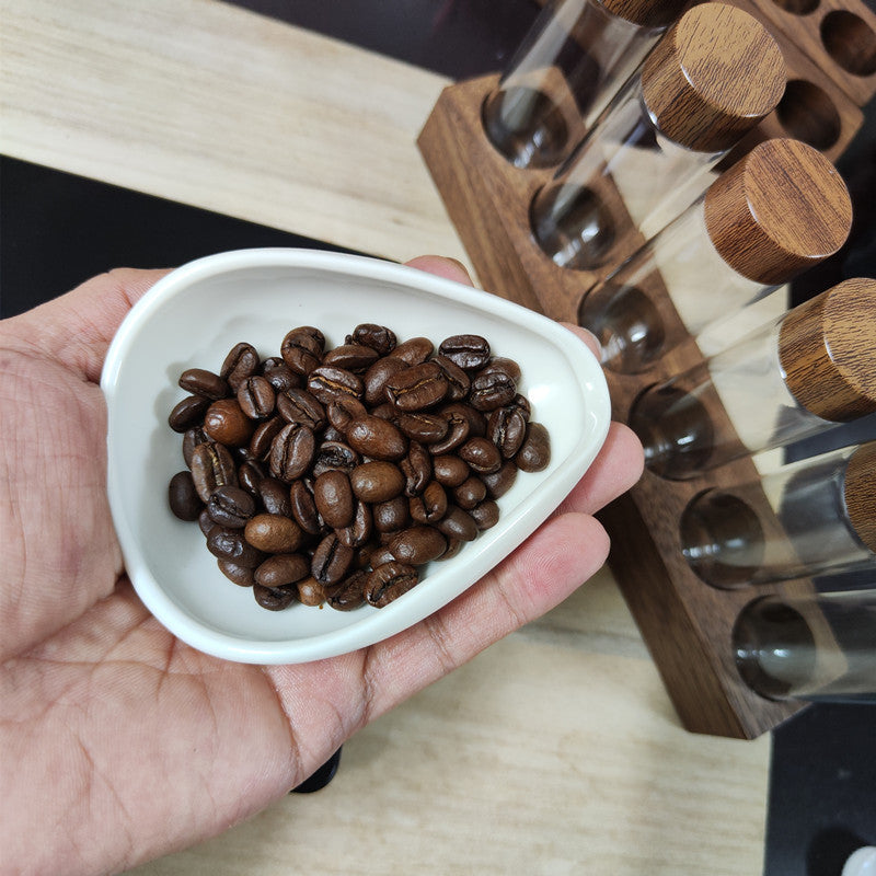 Coffee Bean Weighing Bean Dish Coffee Powder Ceramic Measuring Cup - Shop Coffee Hobby