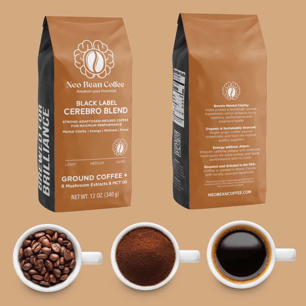 NeoBean Cerebro Blend – Mushroom Coffee with 8 Adaptogenic Mushrooms