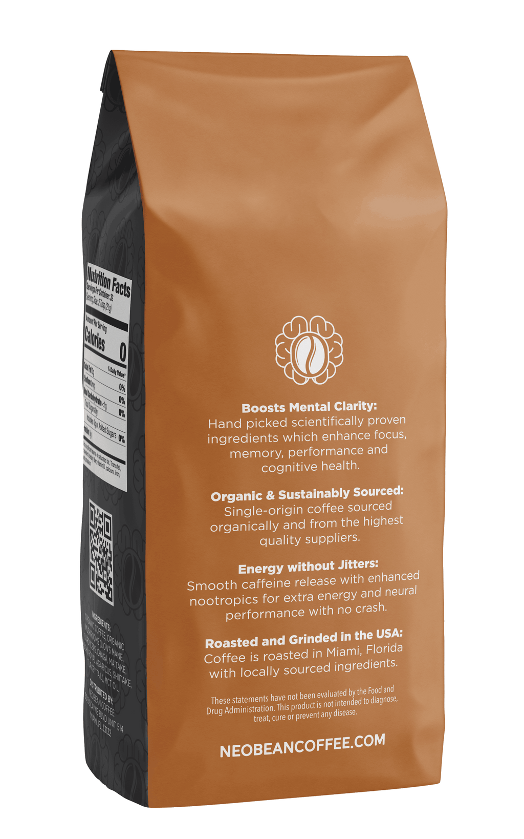 NeoBean Black Label Cerebro Blend – Mushroom Coffee with 8 Adaptogens & MCT Oil