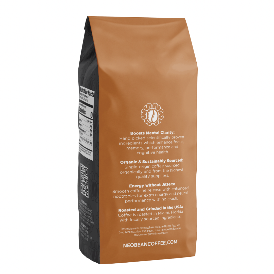 NeoBean Black Label Cerebro Blend – Mushroom Coffee with 8 Adaptogens & MCT Oil