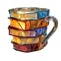 Colorful Books Coffee Cup Unique Stacked Books Coffee Cup - Shop Coffee Hobby