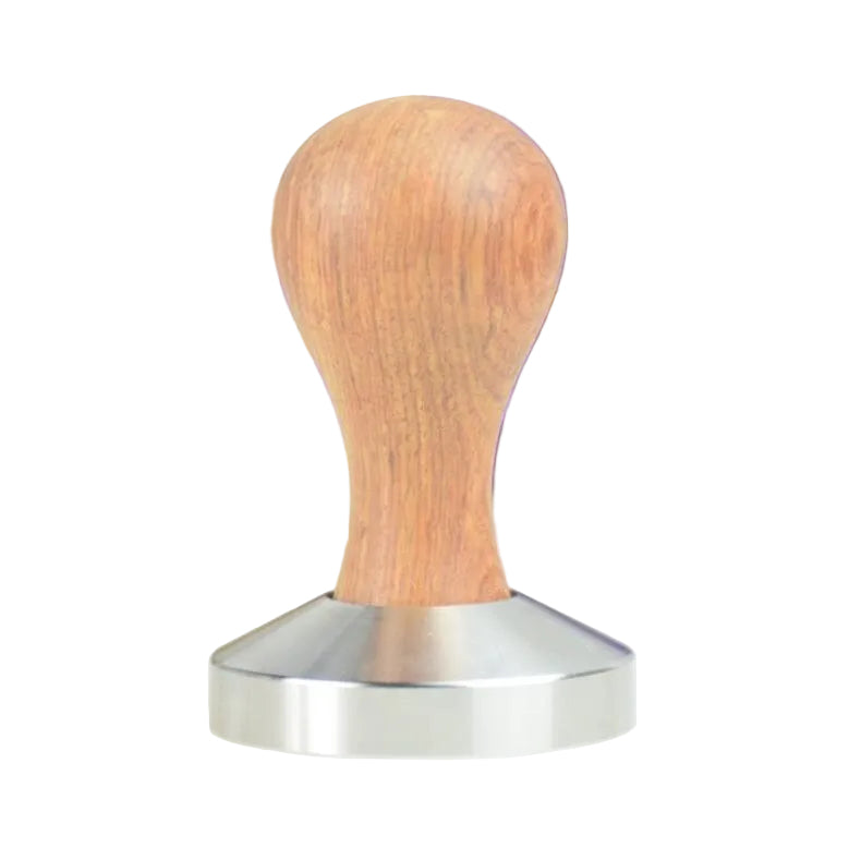 eprolo Wood-Handle Espresso Tamper with Flat Stainless Steel Base