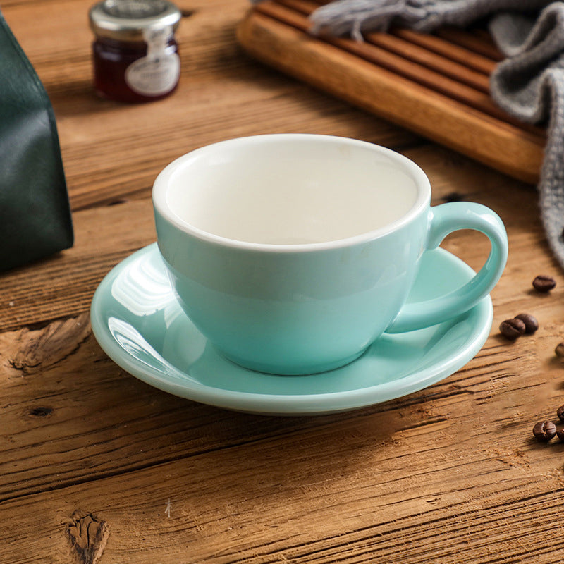 Nordic-Style Ceramic Latte Art Cup in Sky Blue, 300 ml