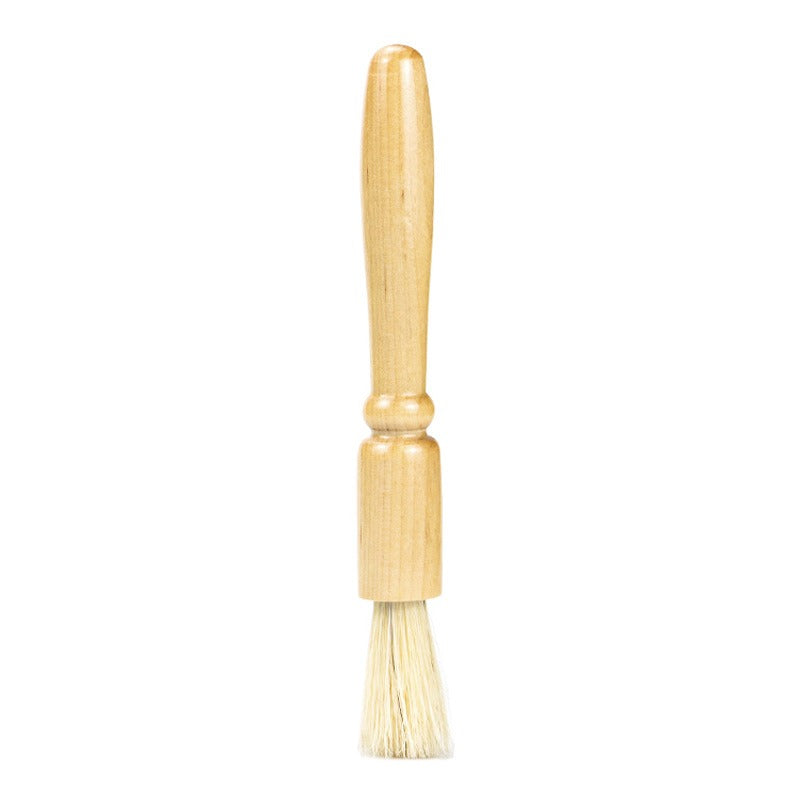Coffee powder cleaning brush pig hair solid wood residue round head brush coffee machine bean grinder cleaning brush - Shop Coffee Hobby