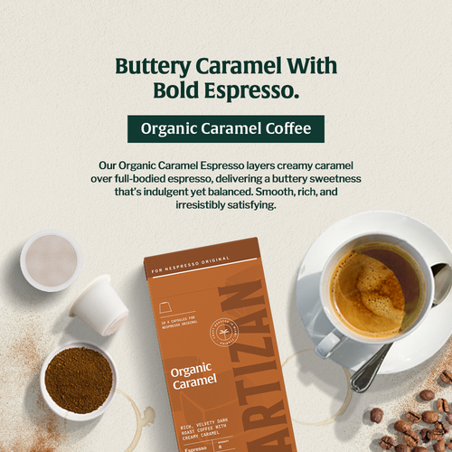 Artizan Organic Caramel Espresso Capsules - Shop Coffee Hobby