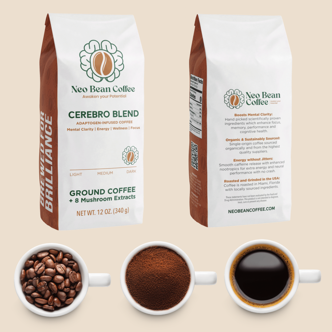 NeoBean Cerebro Blend – Mushroom Coffee with 8 Adaptogenic Mushrooms