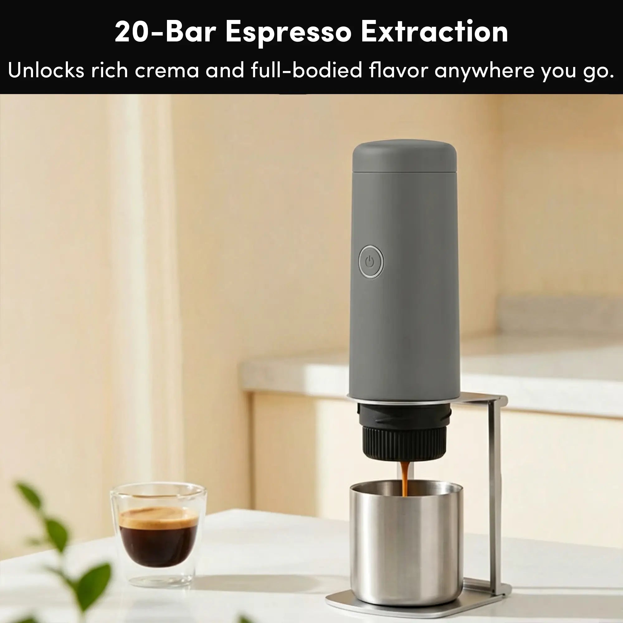 Citaly GO-1 Portable Espresso Machine – Fast Self-Heating, Capsule & Ground Coffee
