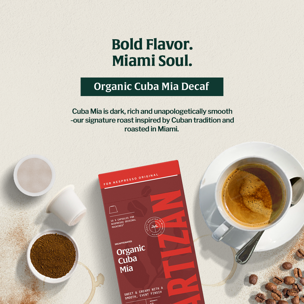 Artizan Organic Cuba Mia Decaf Espresso Capsules for Nespresso Original, 10-Pack