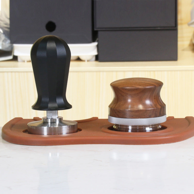 Coffee Distributor Adjustable Depth Coffee Tamper Leveler with Walnut Wood Handle - Shop Coffee Hobby