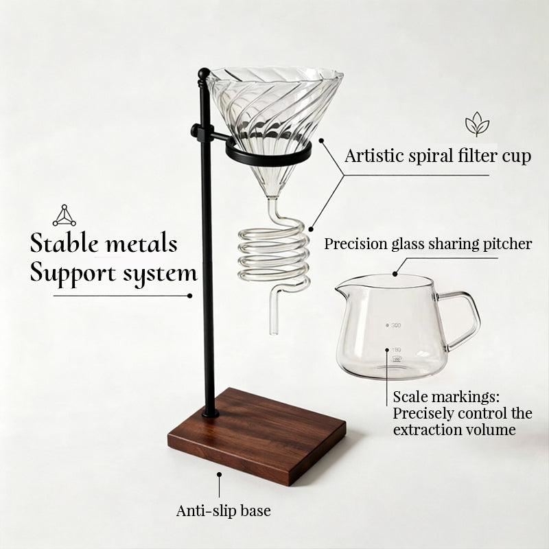 Spiral-Design version of the Pour-Over Coffee Stand and Dripper in eprolo's collection.