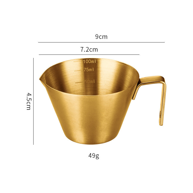 100ml Stainless Steel Espresso Measuring Cup with Pour Spout
