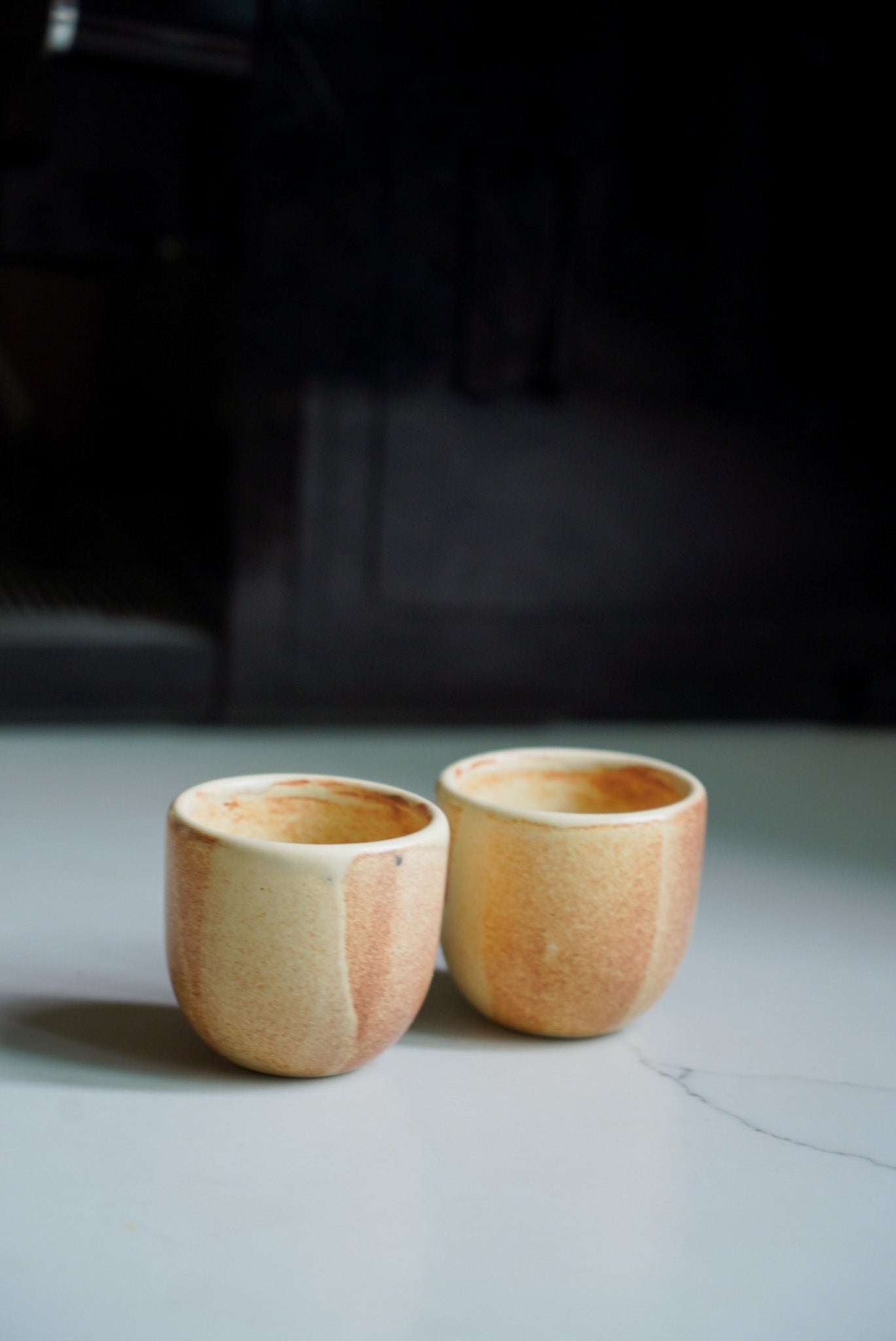 Handmade Beige Stoneware Espresso Cup – 2oz Ceramic Coffee Cup from Ukraine