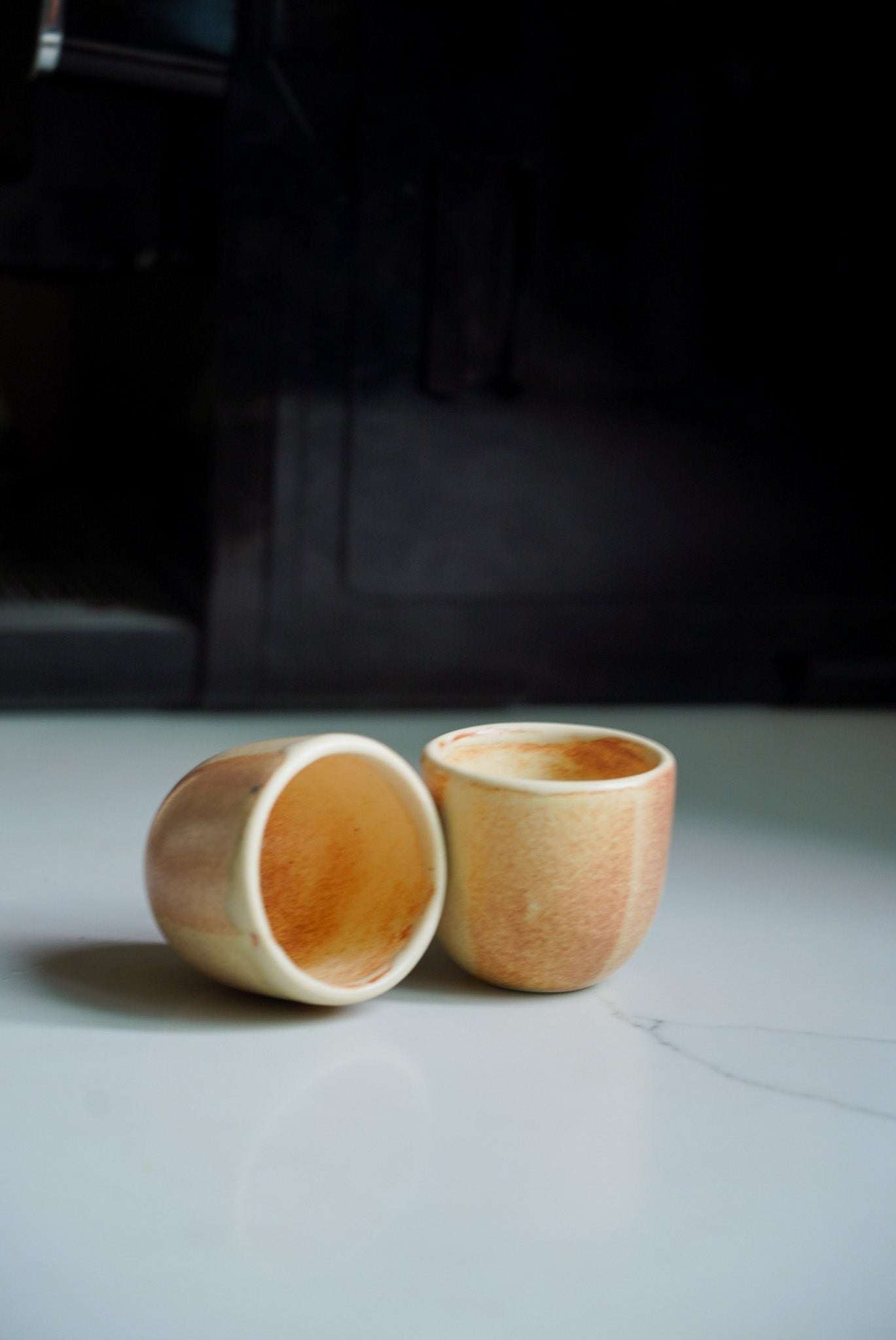 Handmade Beige Stoneware Espresso Cup – 2oz Ceramic Coffee Cup from Ukraine
