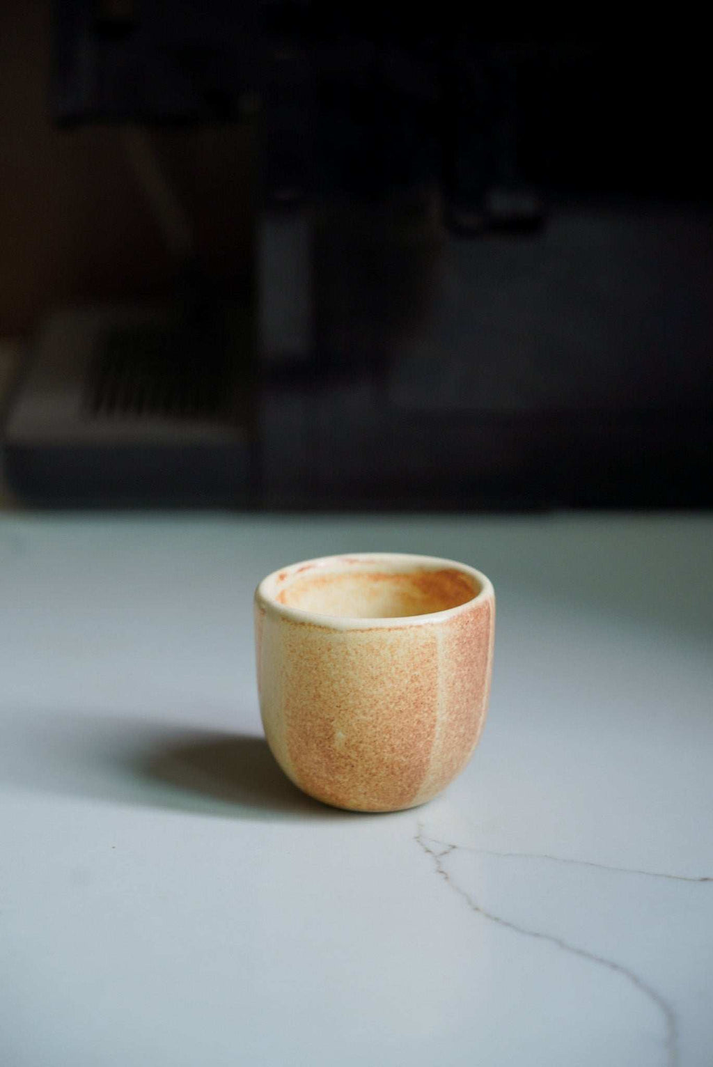 Handmade Beige Stoneware Espresso Cup – 2oz Ceramic Coffee Cup from Ukraine