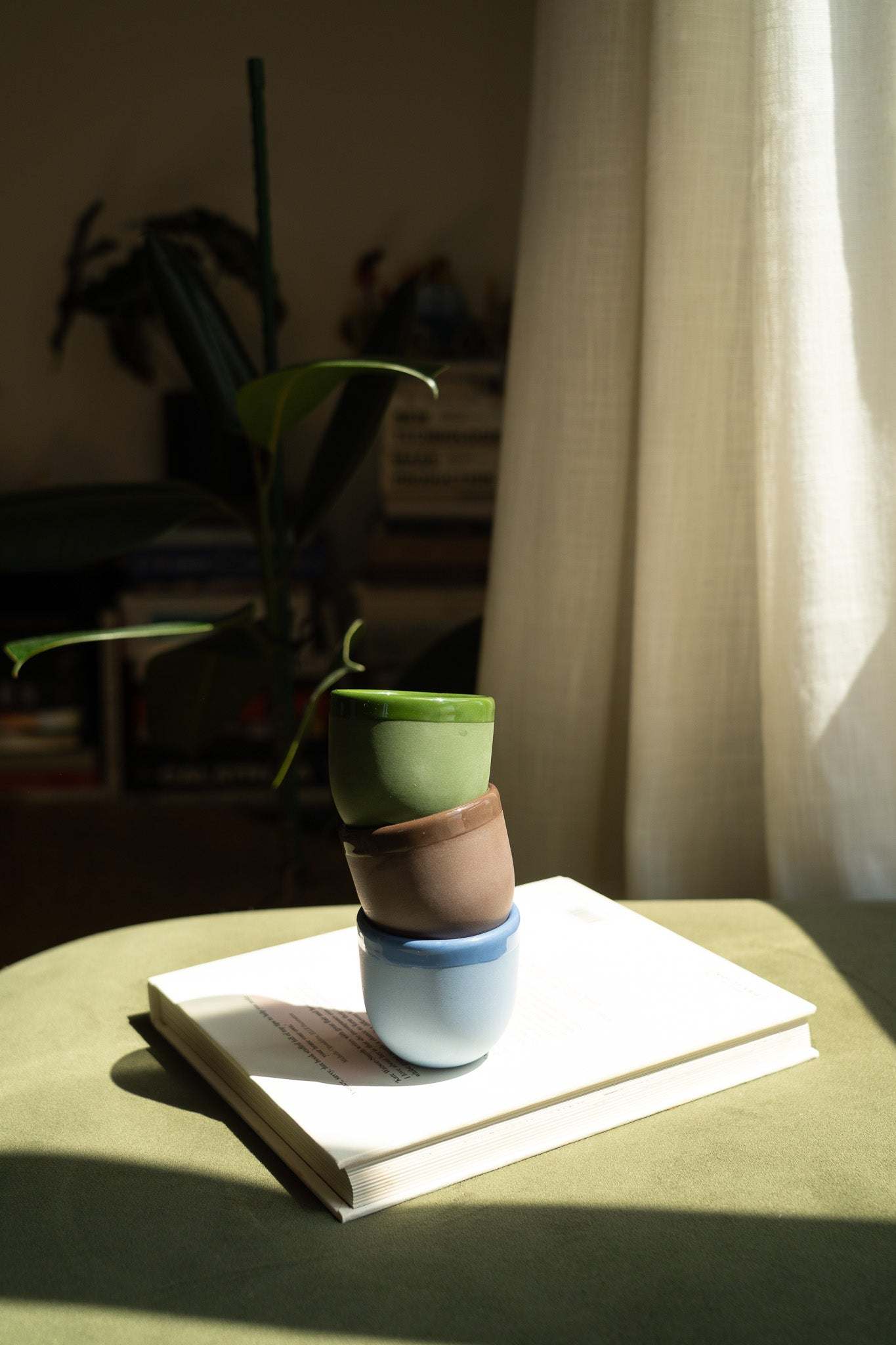 Handmade Porcelain Espresso Cup – Ukrainian Ceramic 2oz Cup (Green, Blue, Pink, Brown) – With or Without Saucer