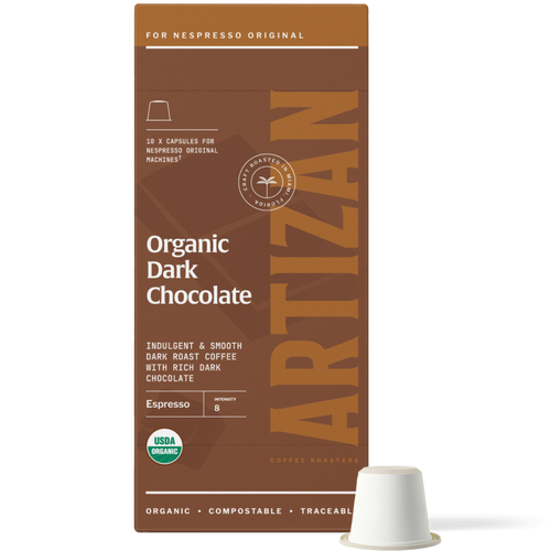 Artizan Organic Dark Chocolate Espresso Capsules - Shop Coffee Hobby