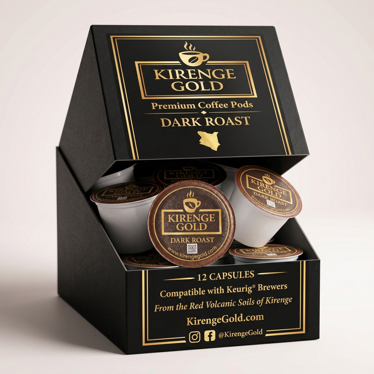 Kirenge Gold Kenyan Dark Roast Coffee Pods, Keurig® compatible