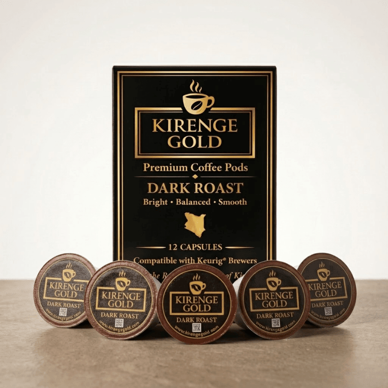 48 COUNT Kirenge Gold Kenyan Dark Roast Coffee Pods, Keurig® Compatible