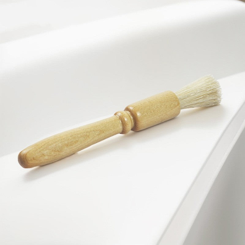 Eprolo Wood-Handled Coffee Cleaning Brush with Natural Hair Bristles
