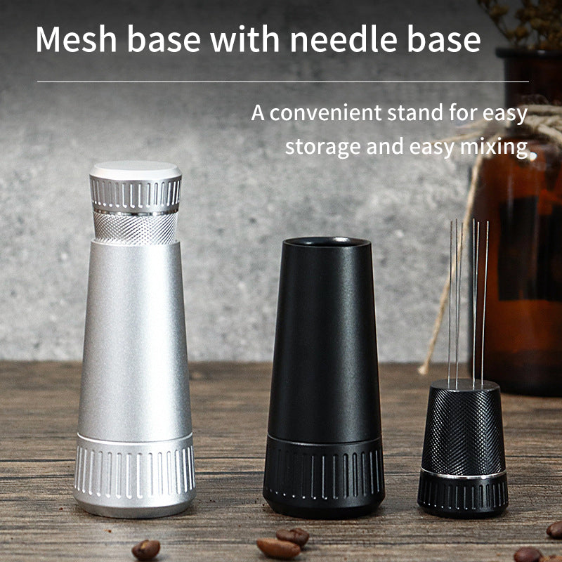 Black version of the Espresso WDT Needle Distributor with Base.