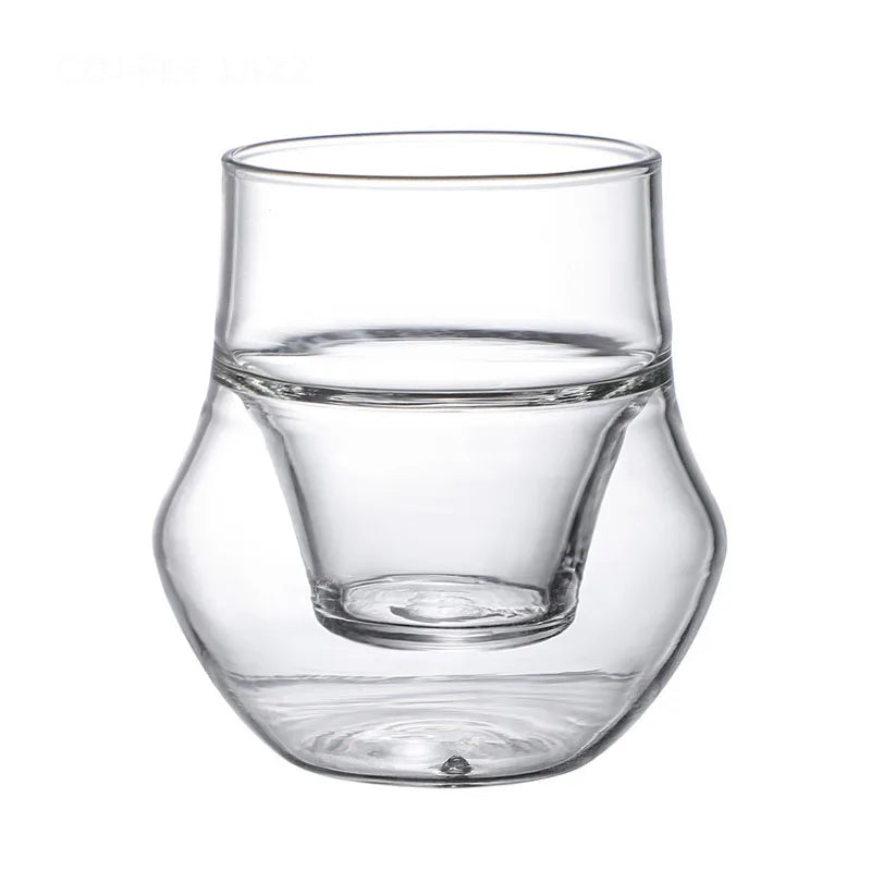Household Double-Layer Anti-Scalding Hanging Ear Coffee Cup Insulated Milk Mug High Temperature Resistant Glass Tea Cups 120ml - Shop Coffee Hobby