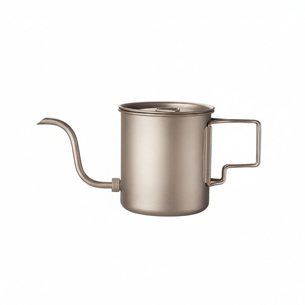 Titanium Gooseneck Pour Over Kettle | 420ml | Folding Handle | Camping & Travel