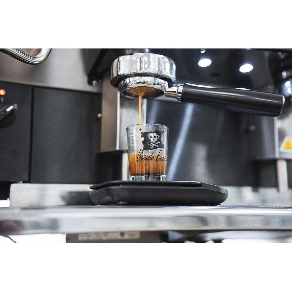 4 oz measuring glass with mL markings for Espresso Parts Barista Basics series.
