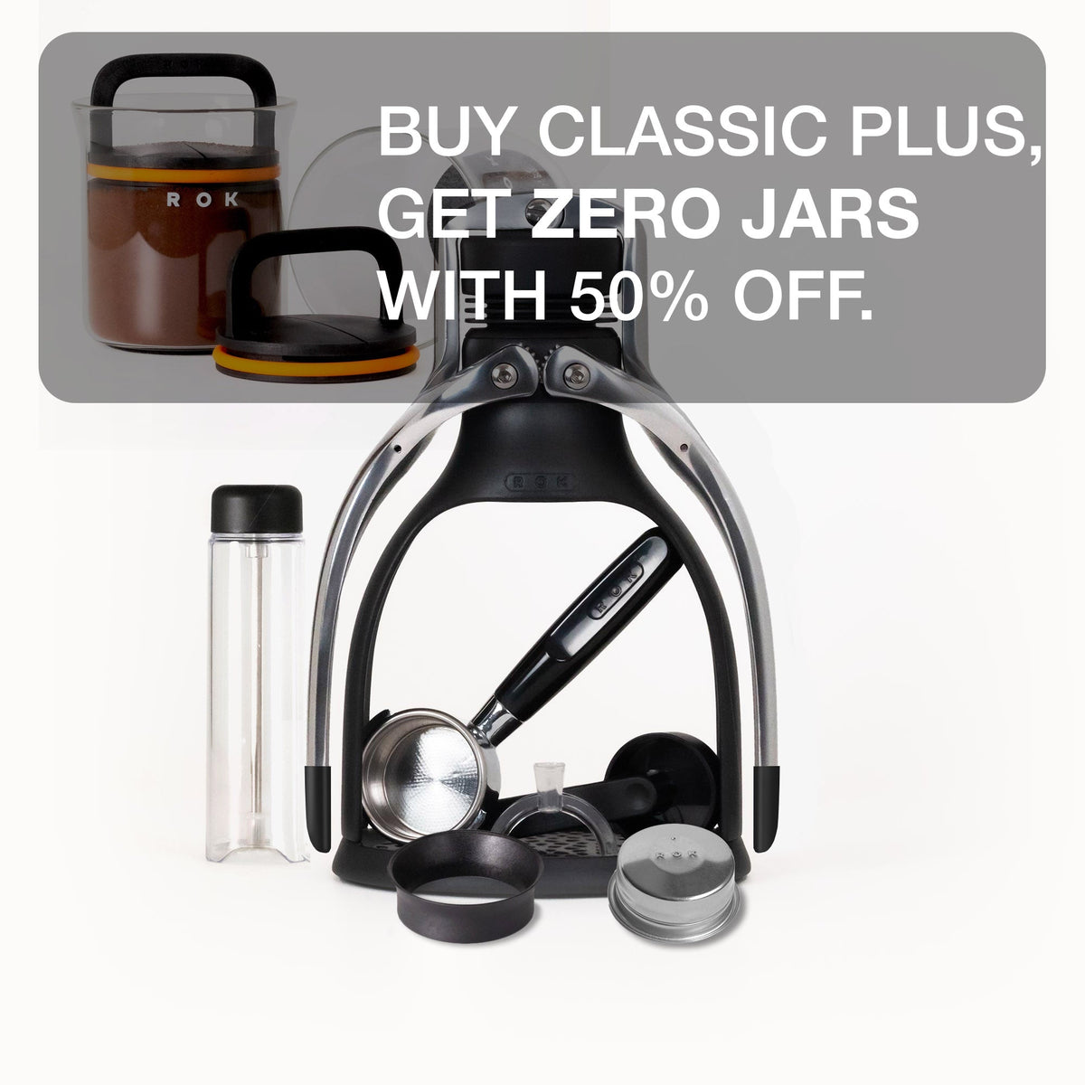 ROK EspressoGC Black PLUS — Manual Lever Espresso Machine