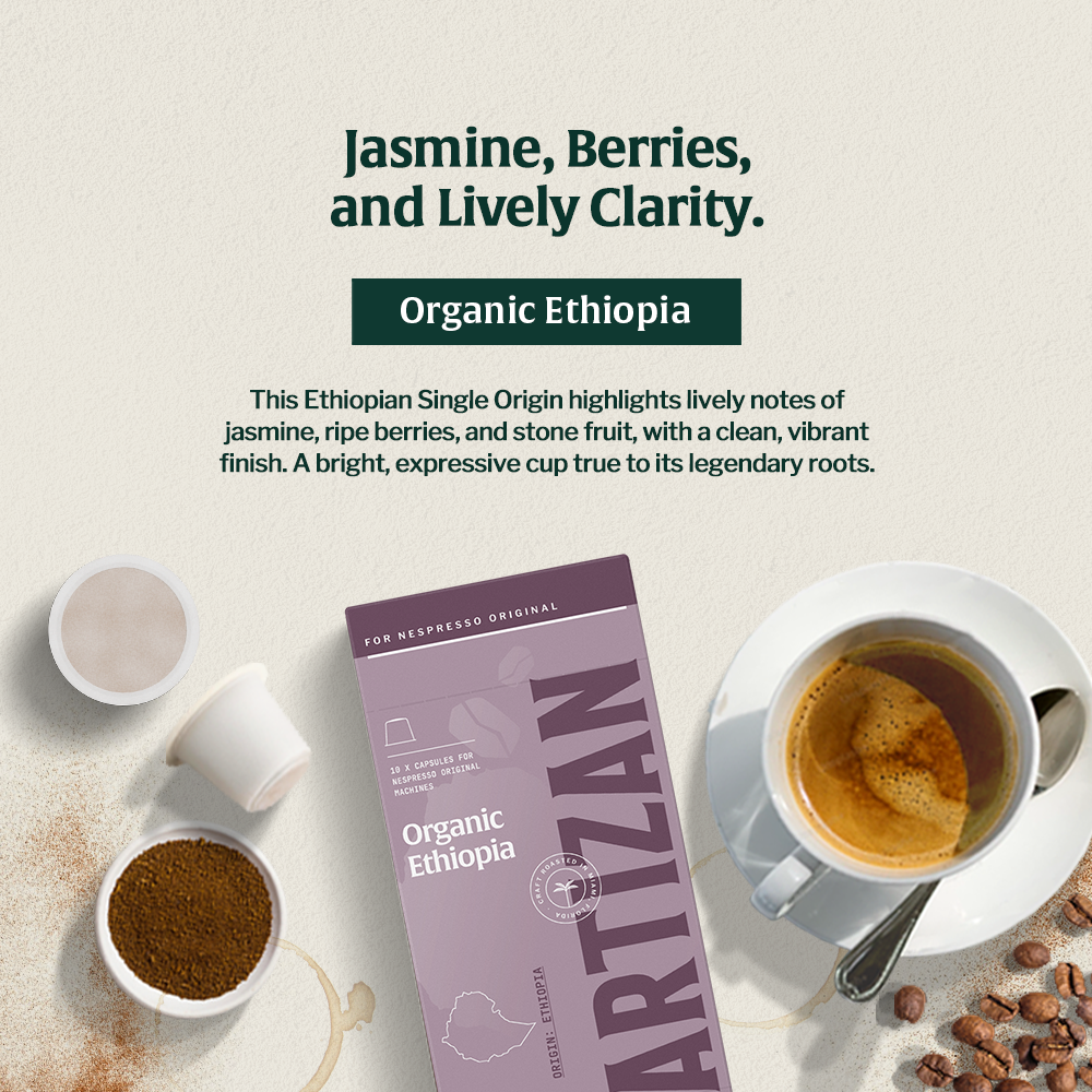 Organic Ethiopia Espresso Capsules for Nespresso Original, 10 Pack
