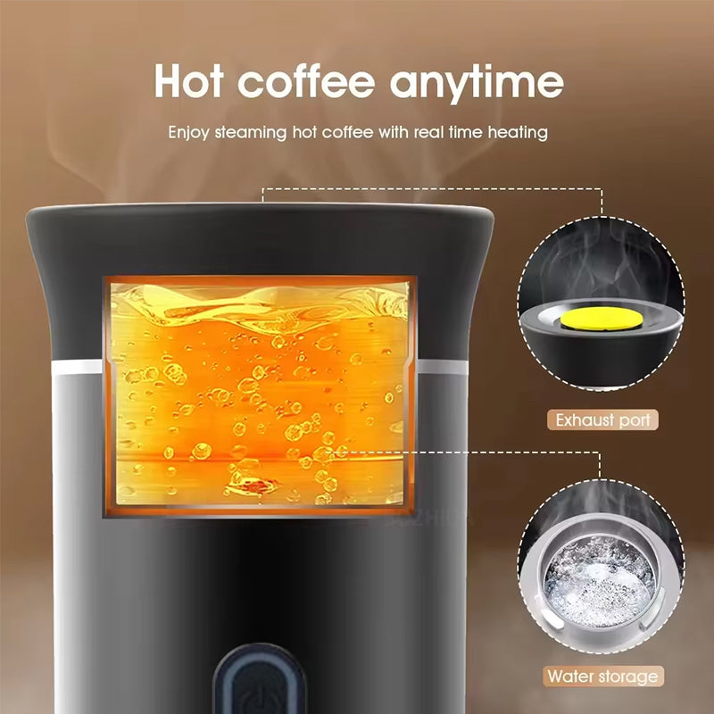 3-in-1 Portable Espresso Maker for Ground Coffee & Capsules, USB-C charged version