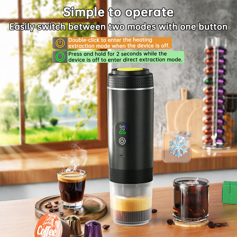 Portable Espresso Machine | 20 BAR | 3-in-1 Nespresso, Dolce Gusto & Ground | USB-C | Digital Display