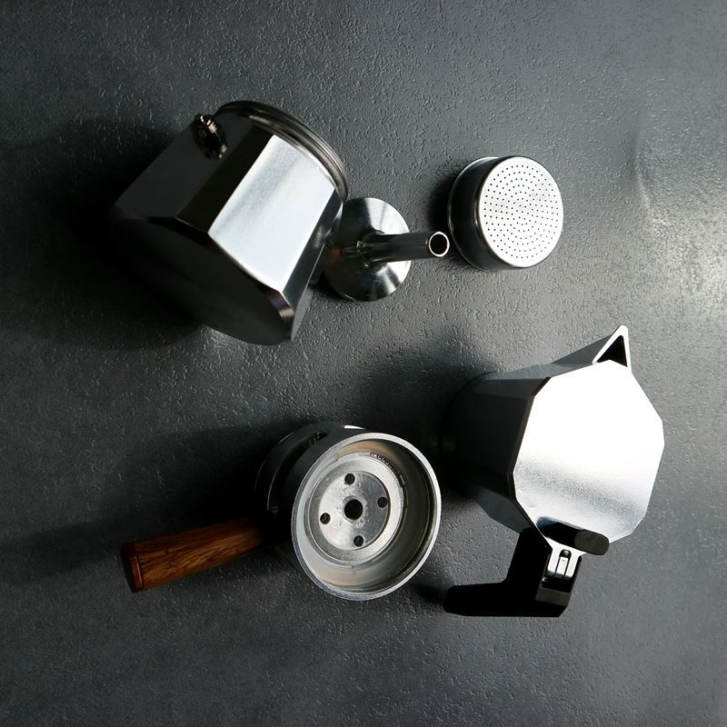 2-Cup Double-Valve Moka Pot for stovetop espresso