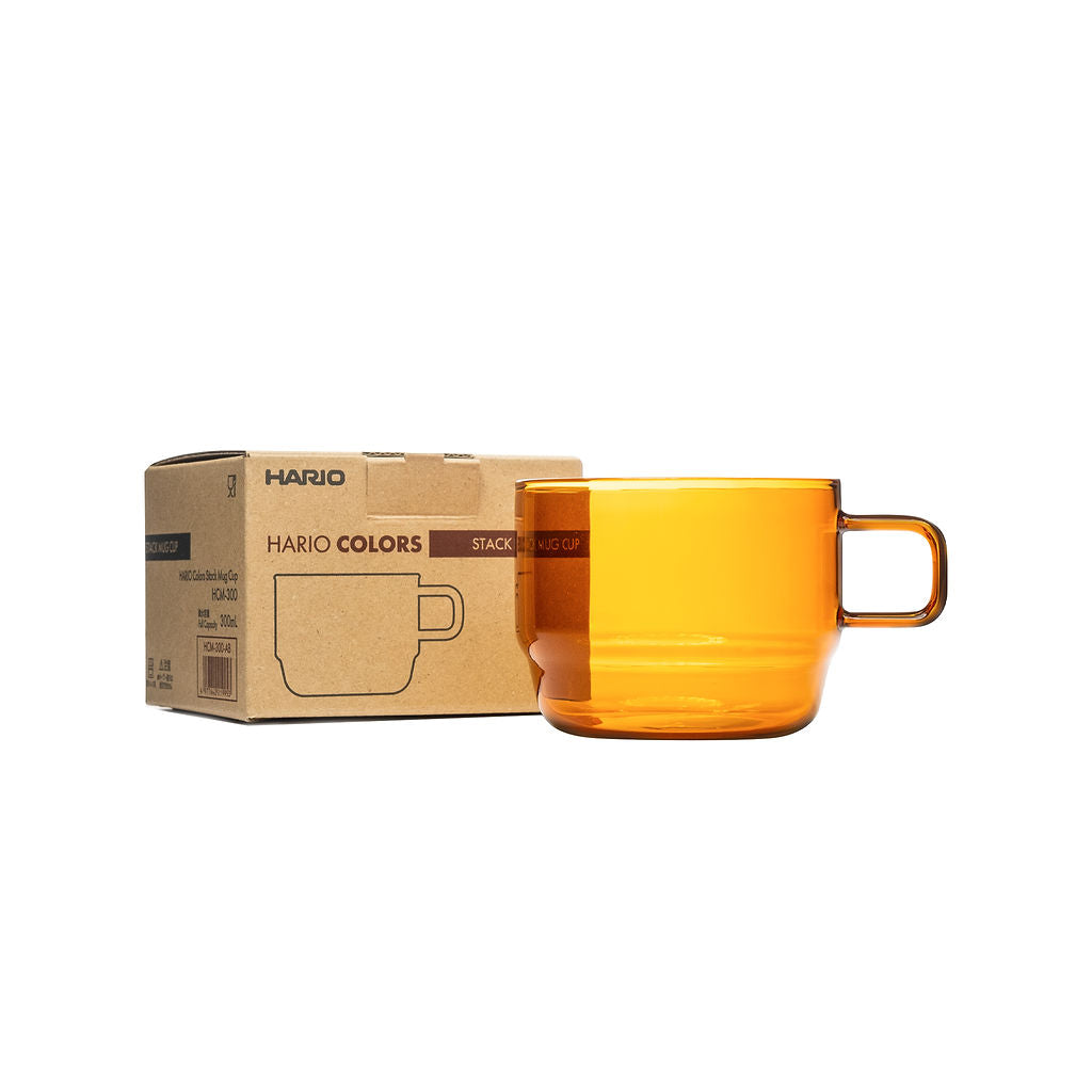 Amber 10 oz Hario Stackable Glass Mug