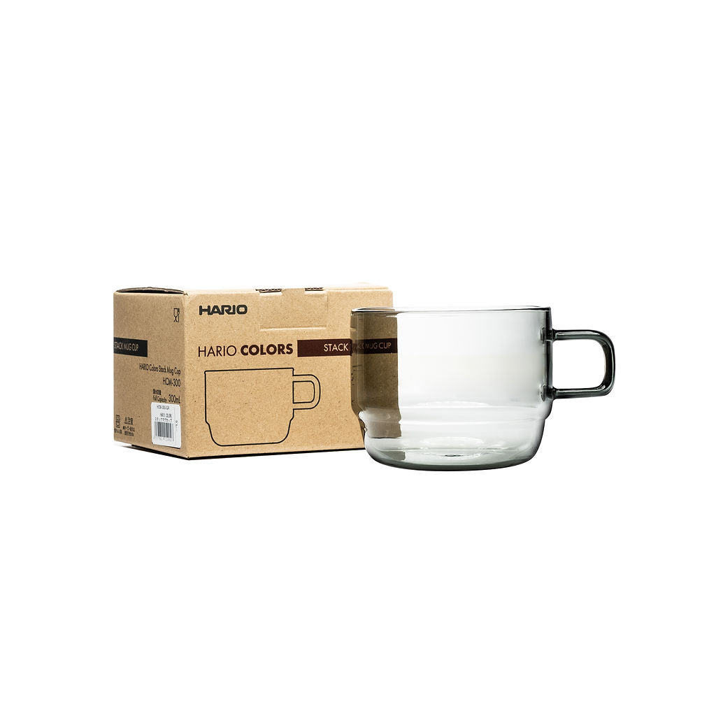 Gray 10 oz Hario Stackable Glass Mug