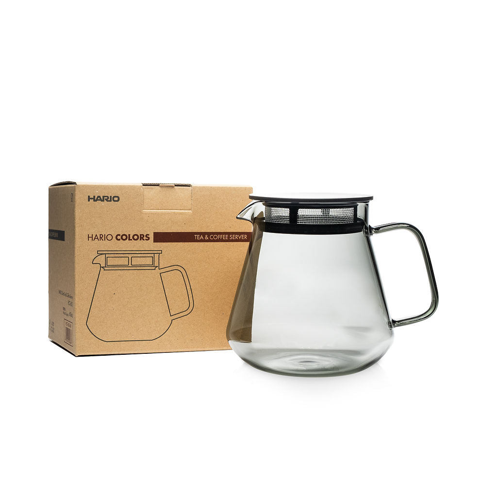 600 ml glass coffee and tea server in gray