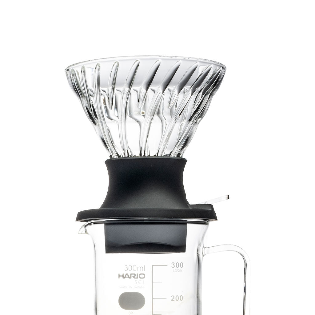 Hario V60 Switch Immersion Brewer Set – Glass, 300ml Beaker Server & Filters