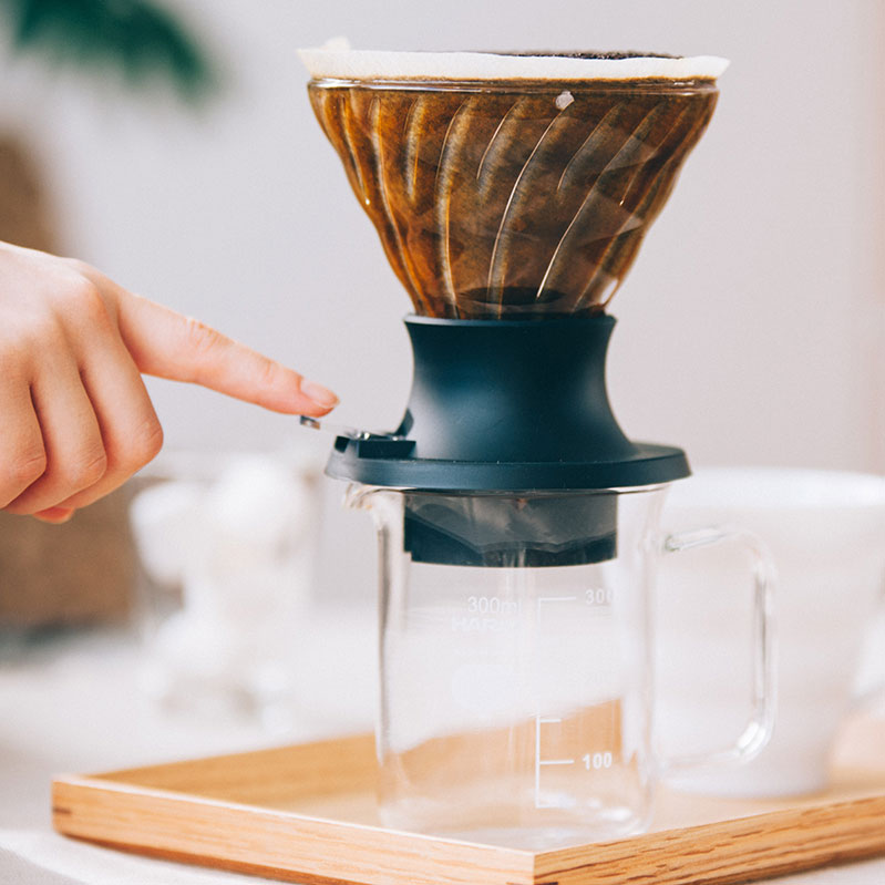 Hario V60 Switch Immersion Brewer Set – Glass, 300ml Beaker Server & Filters