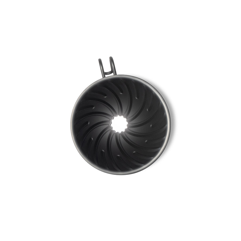 02 Metal Version of the Hario V60 Coffee Dripper in Black