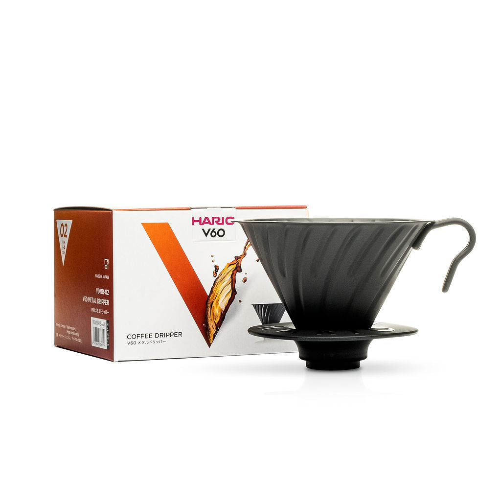 02 Metal Version of Hario V60 Pour-Over Dripper in Black