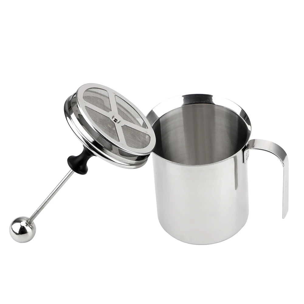 Stainless Steel 800ml Manual Milk Frother for Espresso Machines